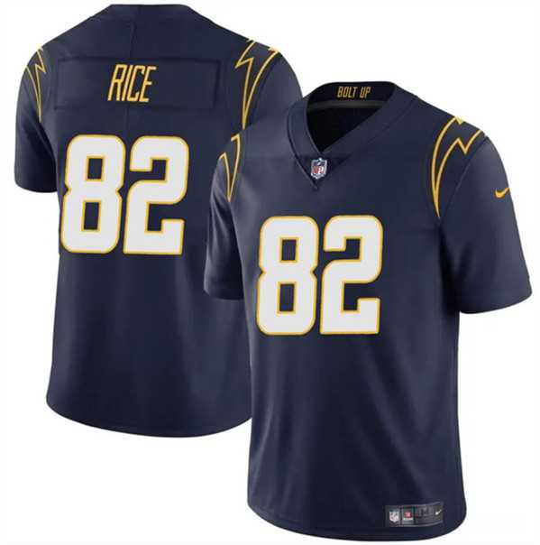 Men & Women & Youth Los Angeles Chargers #82 Brenden Rice Navy 2024 Draft Vapor Limited Stitched Jersey